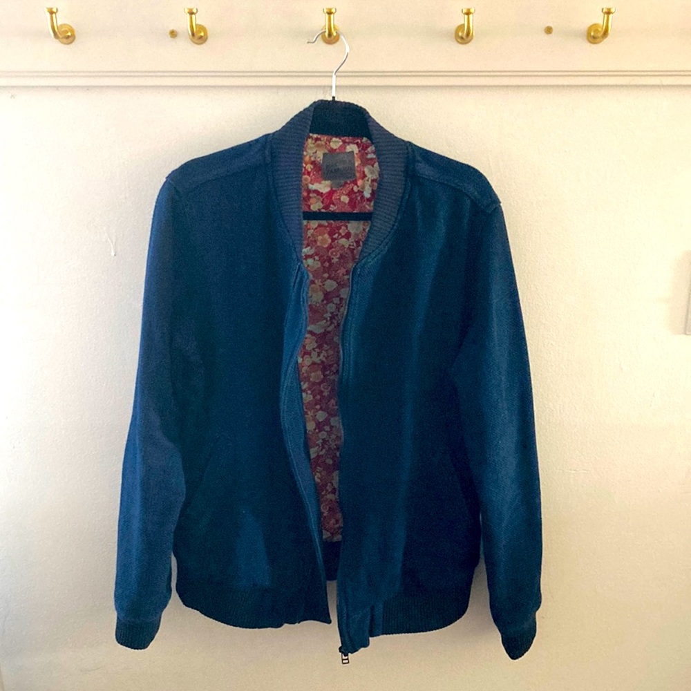Naked & Famous Bomber Jacket- Indigo Basketweave